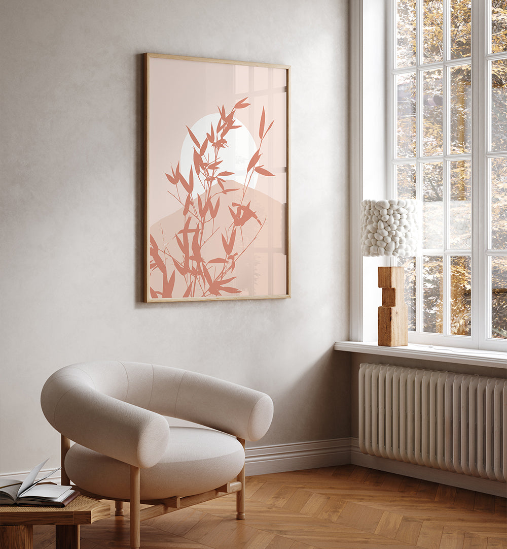 BAMBOO SILHOUETTE SUNRISE , BOHO ART PAINTINGS