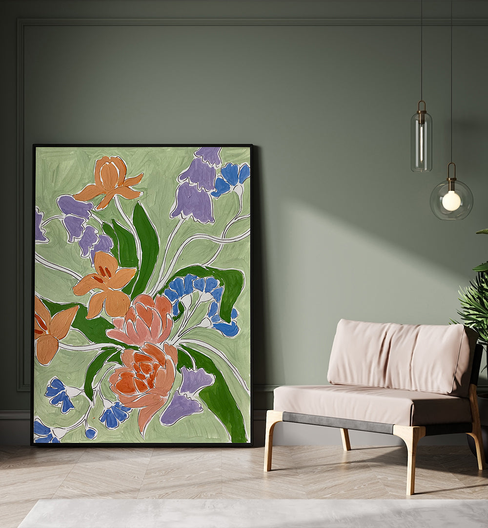 CENTREPIECE , FLORAL FLOWER PAINTINGS