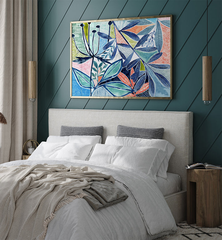 LAYERED BOTANICAL WATERCOLOUR II , FLORAL FLOWER PAINTINGS