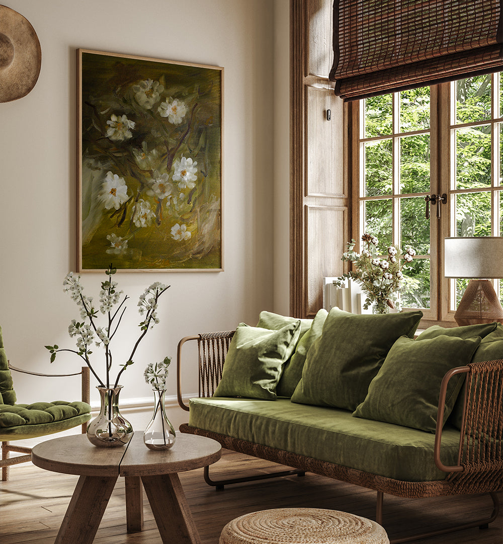 MOSS ROSES , FLORAL FLOWER PAINTINGS