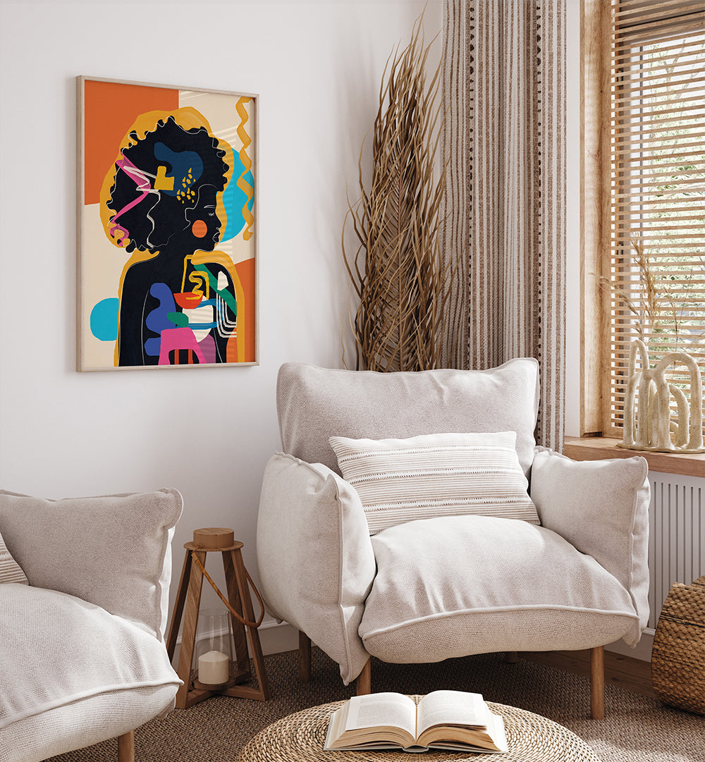 MODERN ABSTRACT WOMAN IV , POP ART PAINTINGS