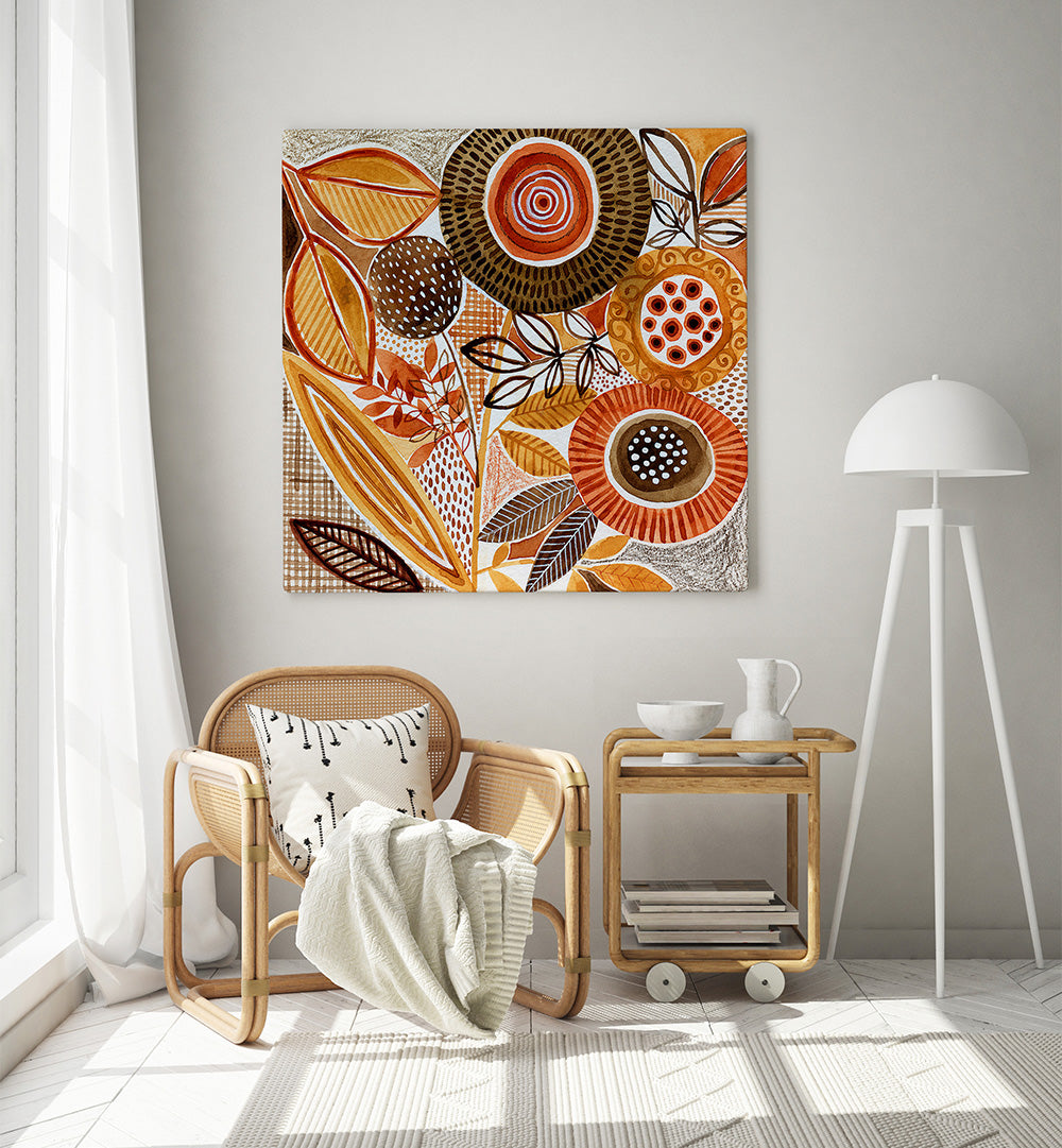 LAYERED BOTANICAL WATERCOLOUR IV , FLORAL FLOWER PAINTINGS