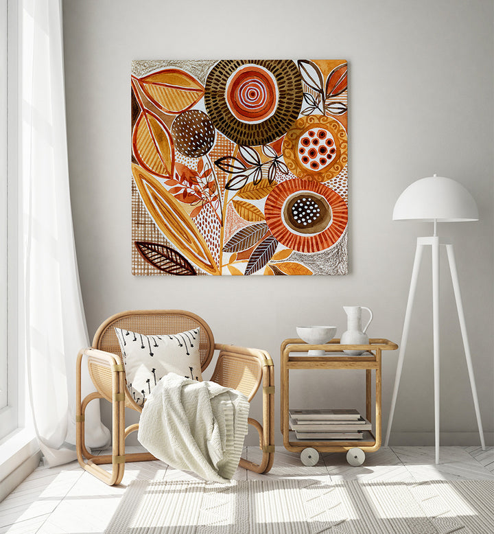 LAYERED BOTANICAL WATERCOLOUR IV , FLORAL FLOWER PAINTINGS