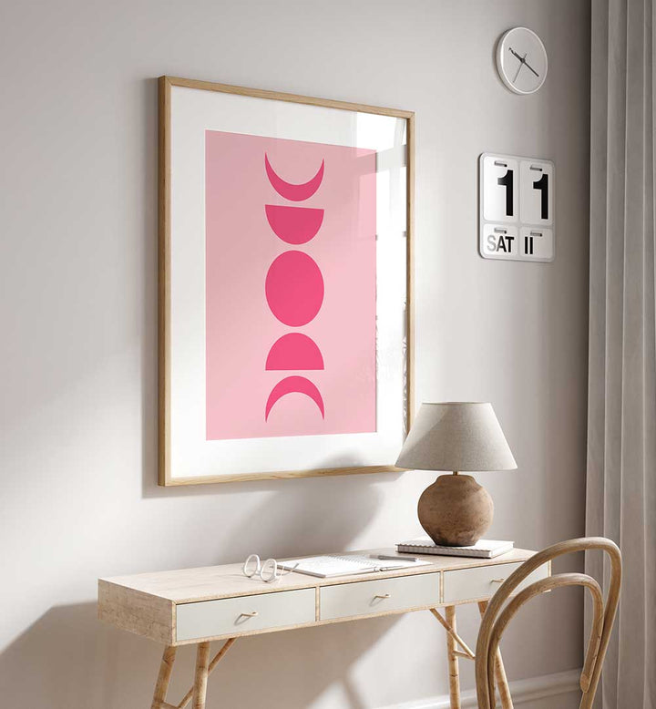 BAUHAUS BOHO PINK VII , BOHO ART PAINTINGS