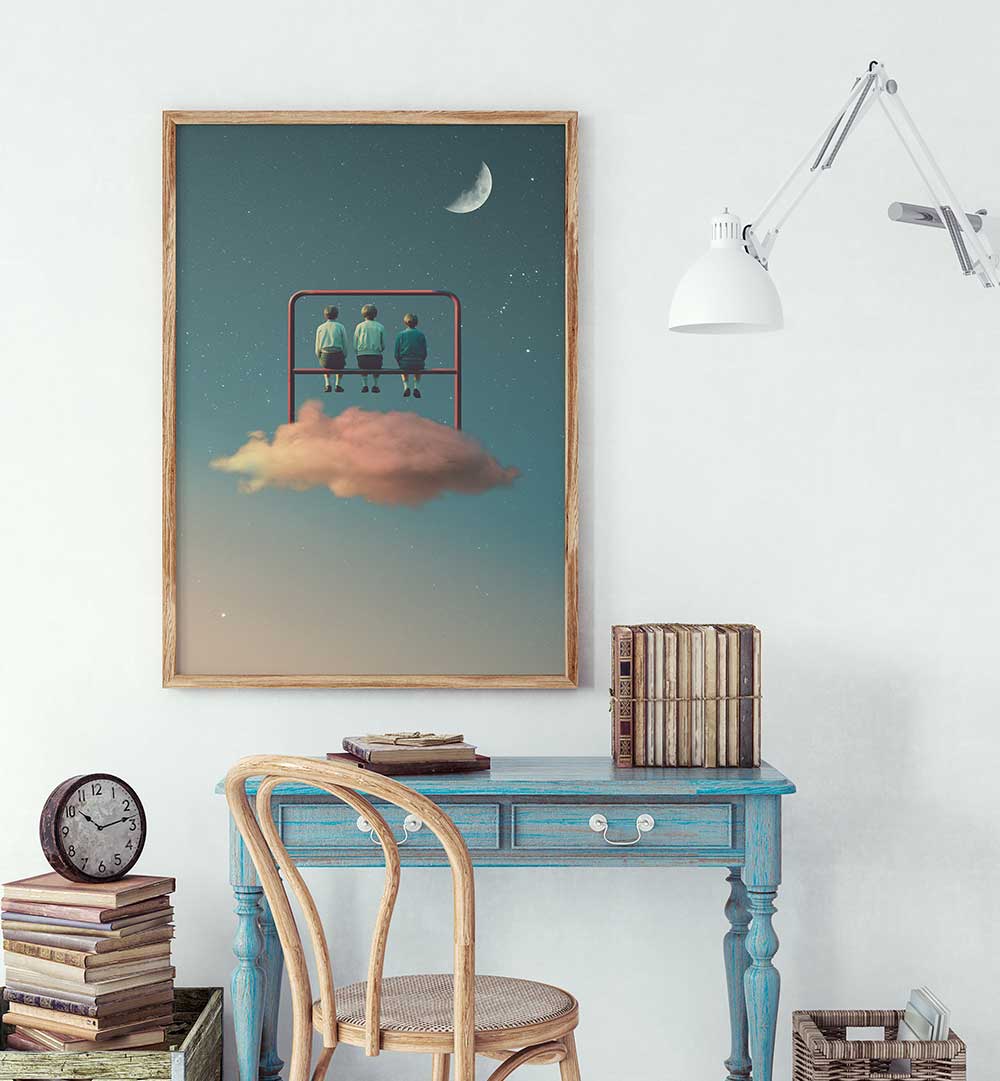 BACKYARD , SURREAL ART PRINTS