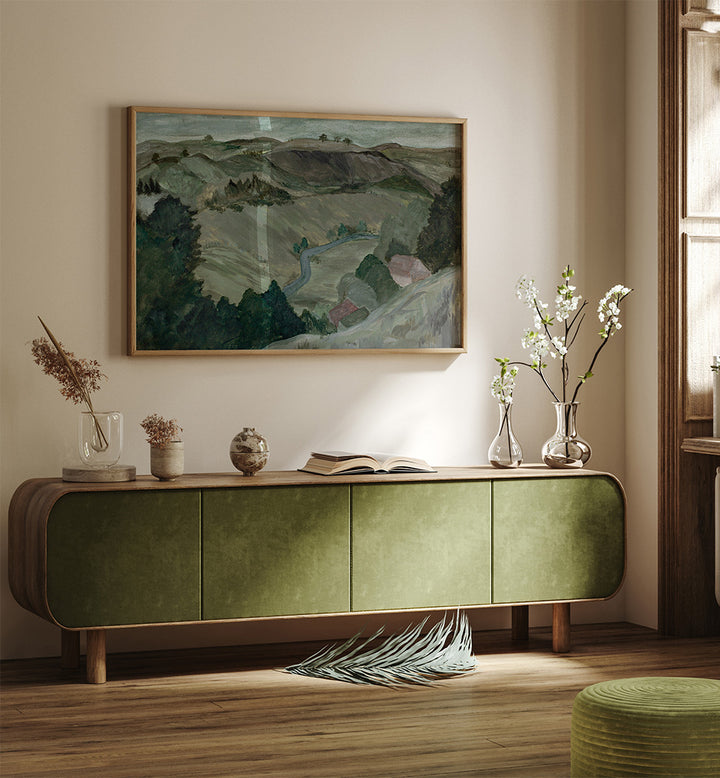 A HILLSIDE IN FRANCE , LANDSCAPE PAINTINGS