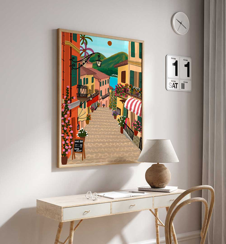 CHARMING MEDITERRANEAN VILLAGE , TRAVEL POSTERS
