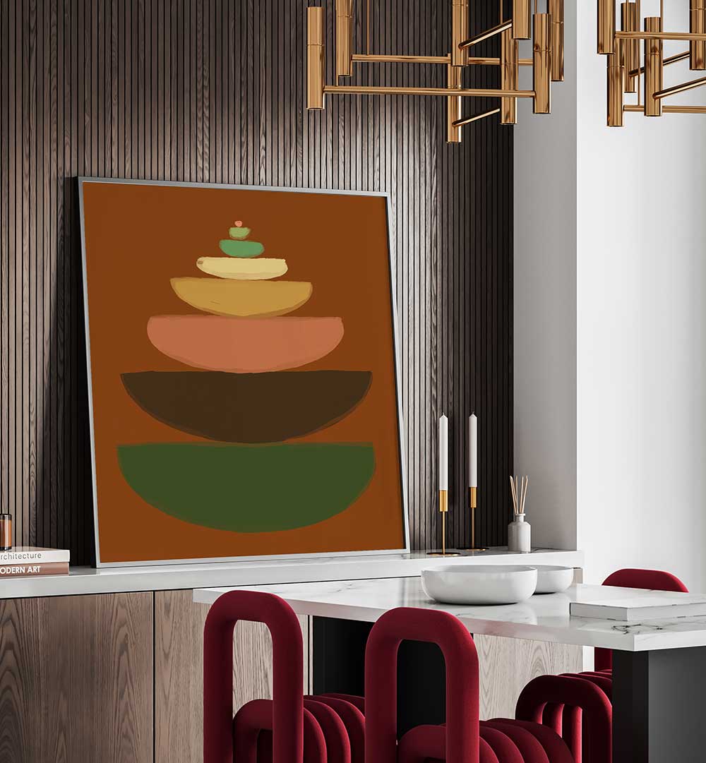 ABSTRACT BOWLS , BOHO ART PAINTINGS