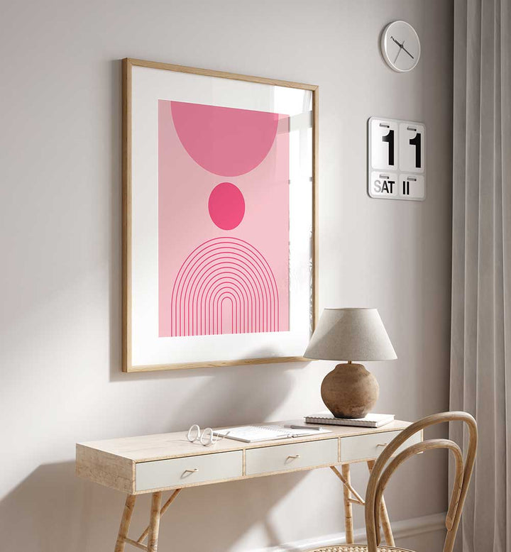 BAUHAUS BOHO PINK I ,BOHO ART PAINTINGS