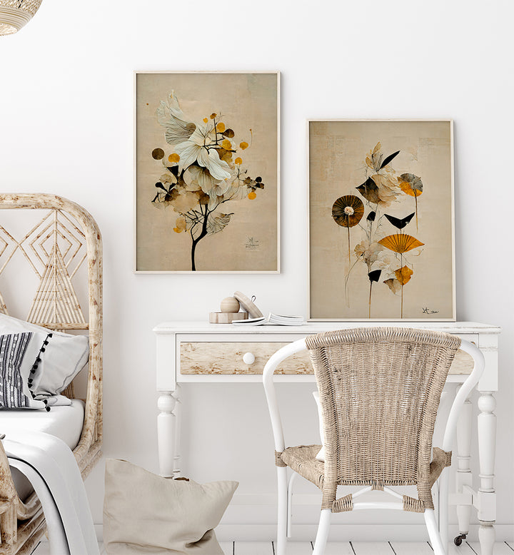 SERENE BOTANICA , SET OF 2 PAINTINGS