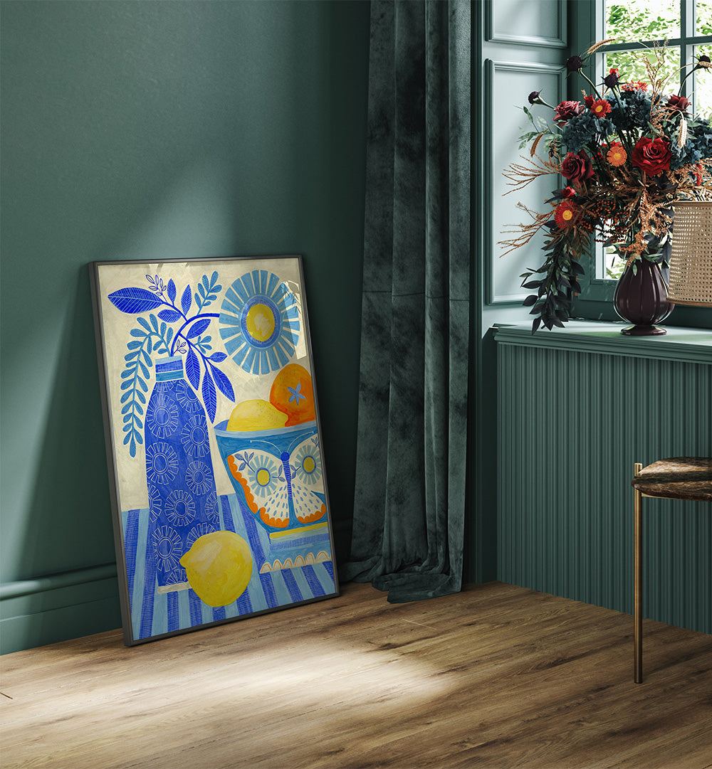 BUTTERFLY FRUIT BOWL , FLORAL FLOWER PAINTINGS