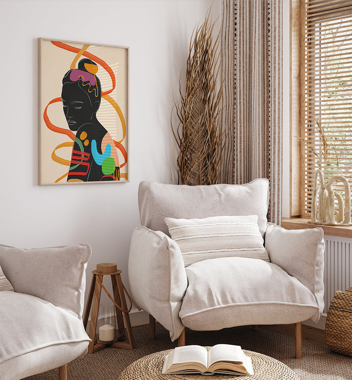 MODERN ABSTRACT WOMAN II , POP ART PAINTINGS