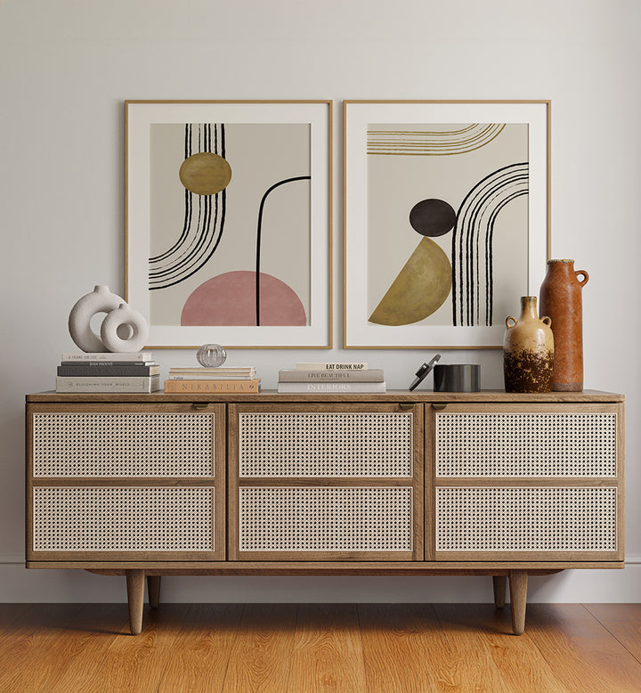 JAPANDI RETREAT , SET OF 2 PAINTINGS