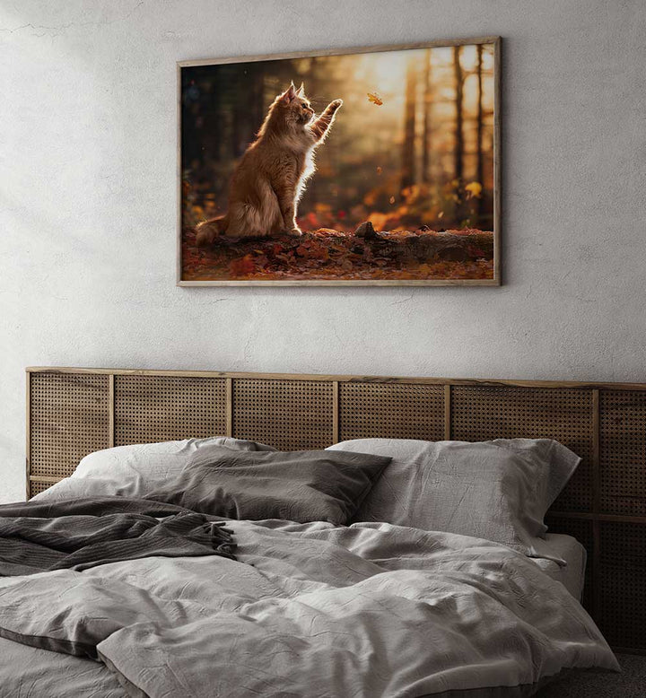 AUTUMN CAT , PHOTOGRAPHY PRINTS