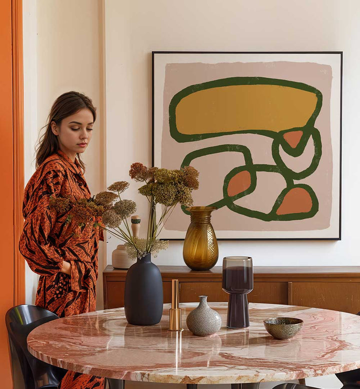 ABSTRACT CIRCLES , LINE ART PAINTINGS