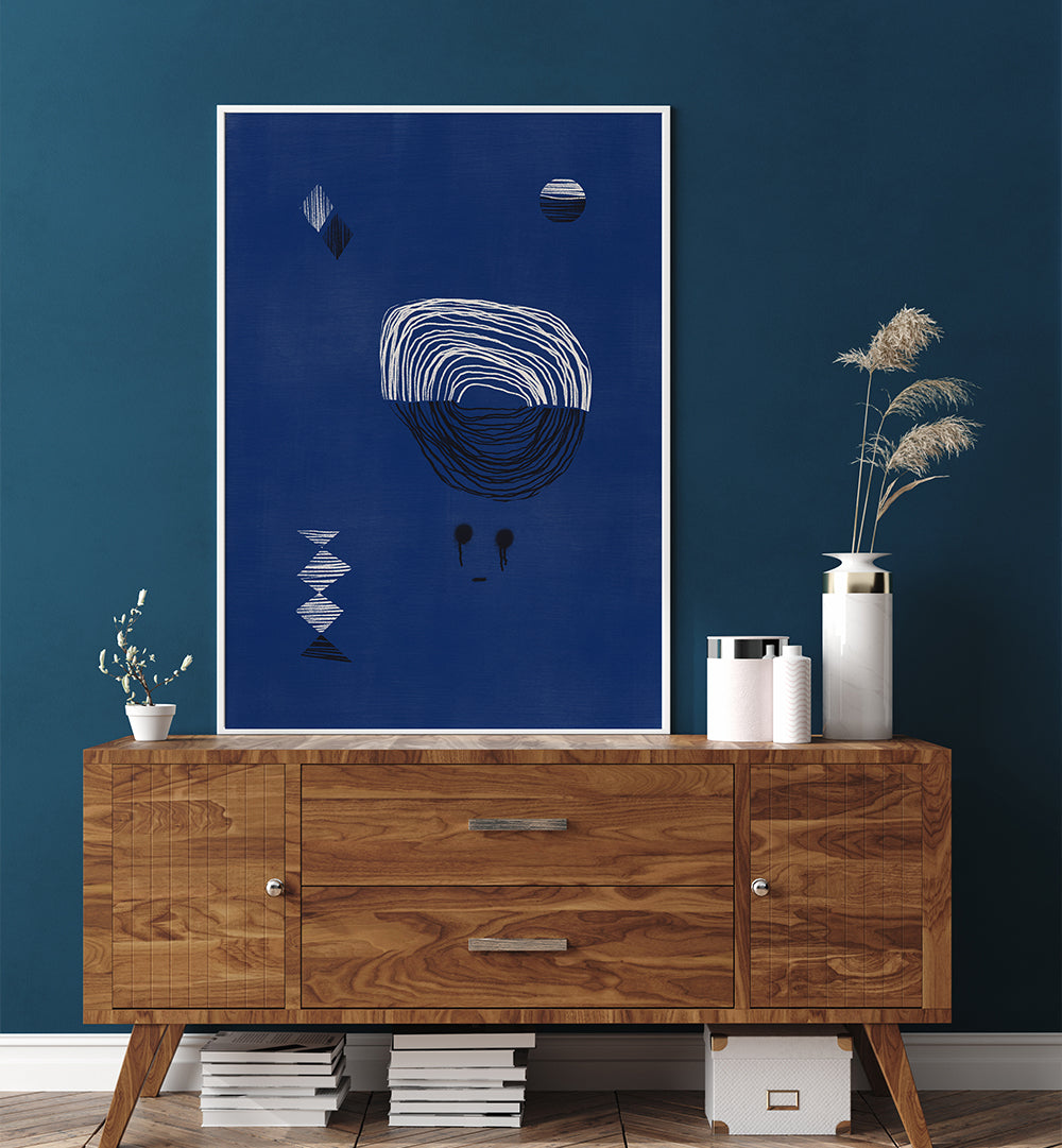 BLUE LINE SKETCH , ABSTRACT PAINTINGS