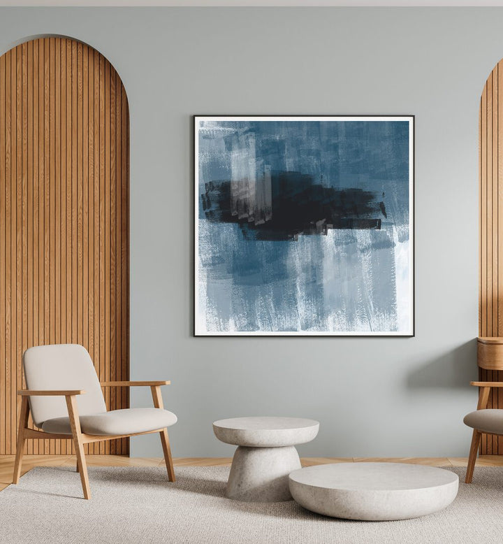Modern living room featuring ABSTRACT ART I, ABSTRACT PAINTINGS by The Miuus Studio, enhancing sophistication and inspiration.