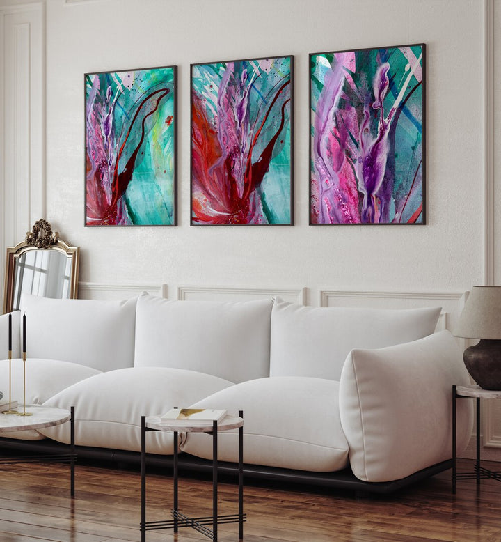 ARTFUL EXPRESSIONS SET , SET OF 3 PAINTINGS