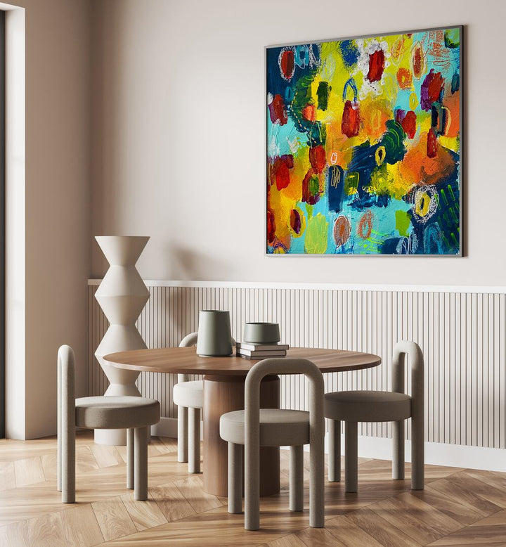 Vibrant ROSES ETERNAL, ABSTRACT PAINTINGS enhance your space with bold colors and dynamic brushstrokes. Perfect for any decor.
