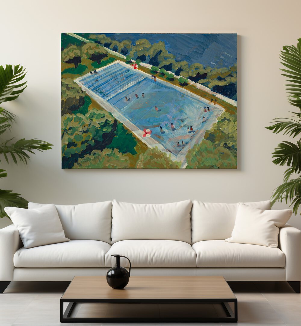 AUSTIN DEEP EDDY SWIMMING POOL , LANDSCAPE ART PRINTS , LANDSCAPE PAINTINGS