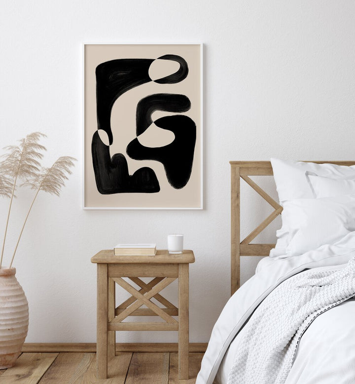 Elegant ABSTRACT BEIGE BLACK, ABSTRACT PAINTINGS enhance modern decor with captivating beige and black hues.