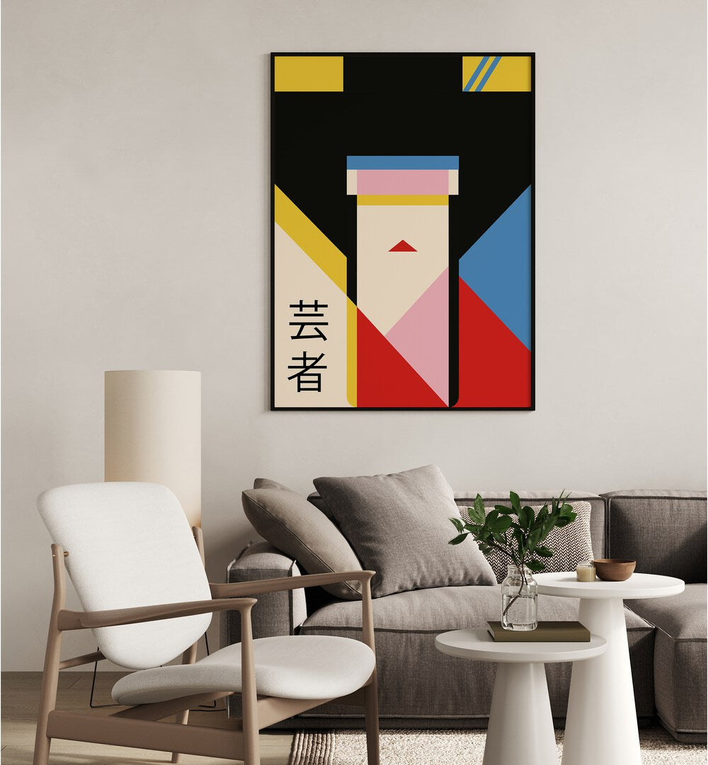 Colorful JAPANESE LADY artwork, part of our JAPANESE PAINTINGS collection, showcasing elegant traditional aesthetics.
