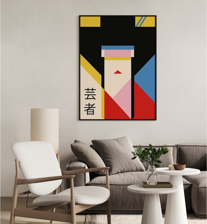 Colorful JAPANESE LADY artwork, part of our JAPANESE PAINTINGS collection, showcasing elegant traditional aesthetics.