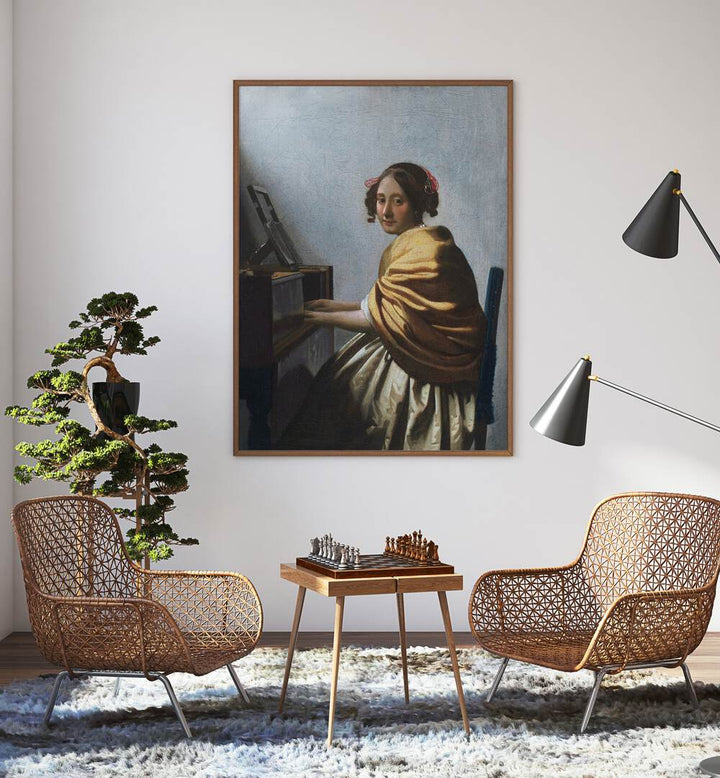 A YOUNG WOMAN SEATED   , VINTAGE PAINTINGS