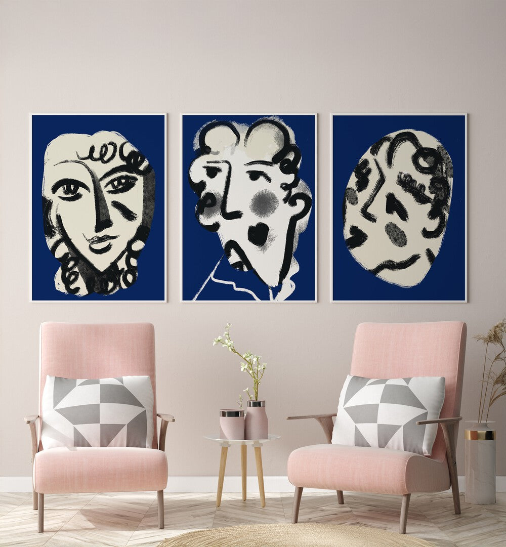 LUMINOUS EMBER SET , SET OF 3 PAINTINGS
