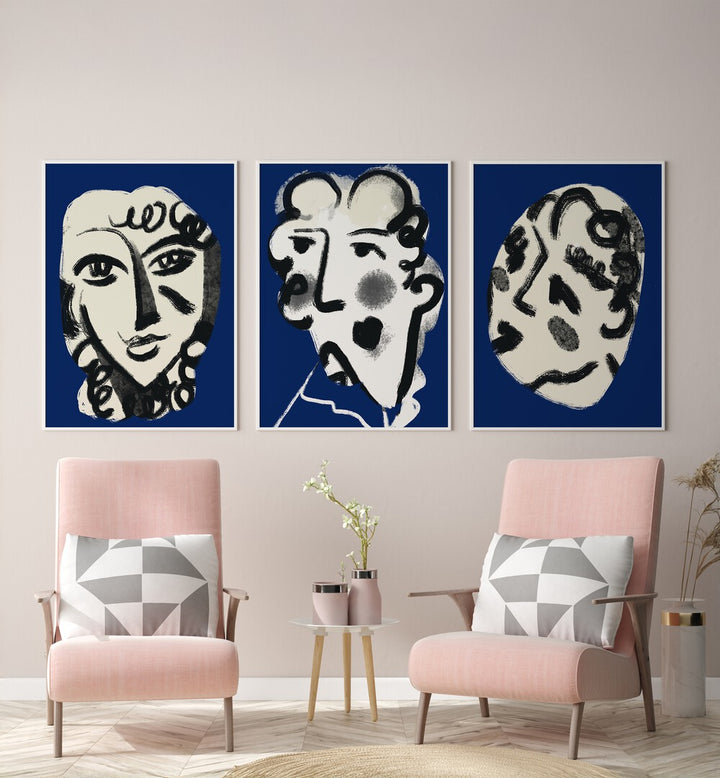 LUMINOUS EMBER SET , SET OF 3 PAINTINGS