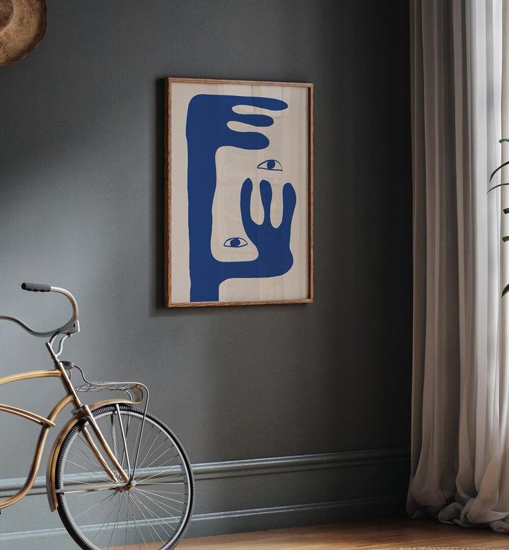 Stylish ABSTRACT FACE I, LINE ART PAINTINGS adorns a modern space, enhancing aesthetic appeal effortlessly.