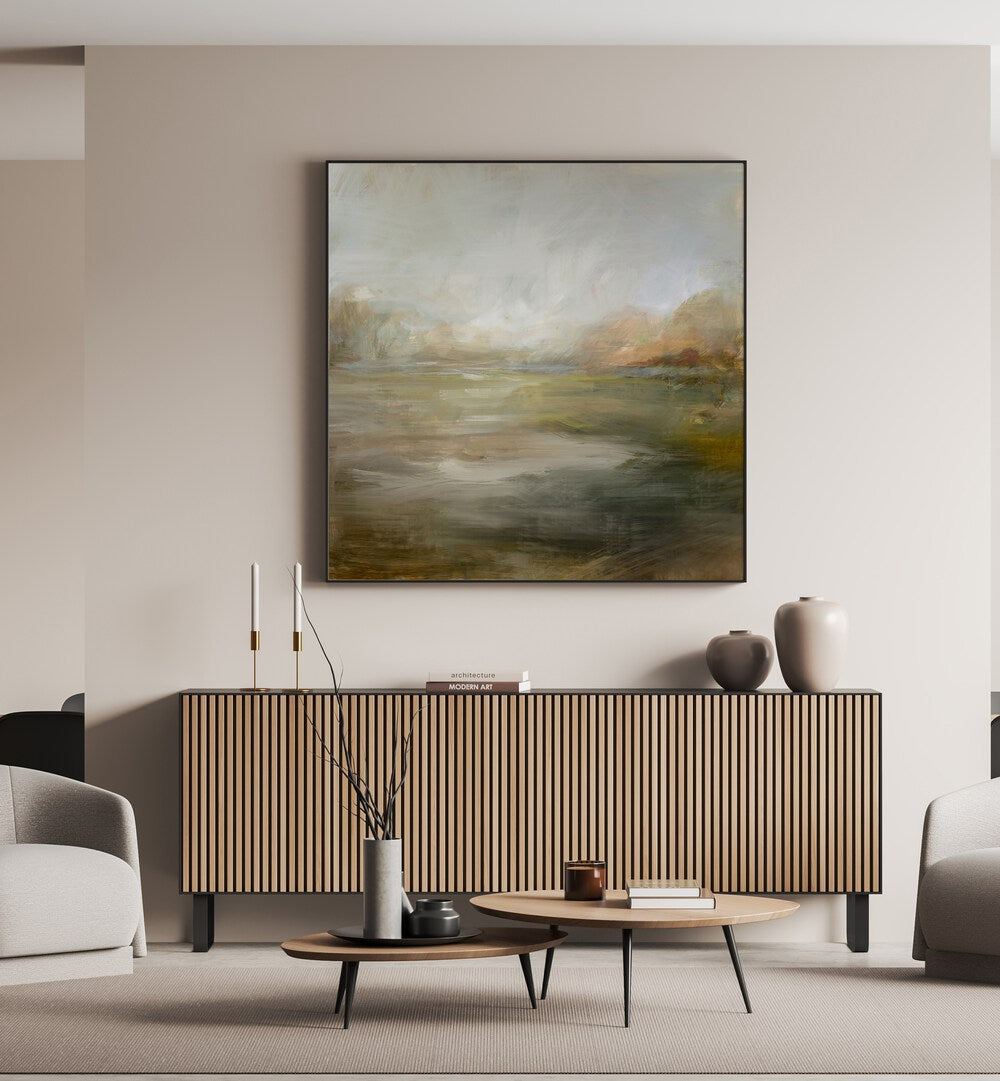Elegant LAKE SIDE, LANDSCAPE PAINTINGS add tranquility to your space, showcasing serene lakeside views and lush greenery.
