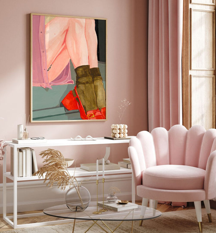 Elegant interior featuring THE WAITING GIRL, FASHION POSTERS, enhancing the space with charm and artistry.