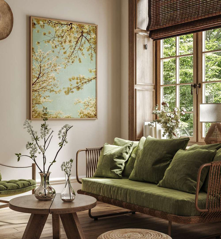 Transform your space with VINTAGE SKY, FLORAL FLOWER PAINTINGS showcasing delicate cherry blossoms and spring beauty.
