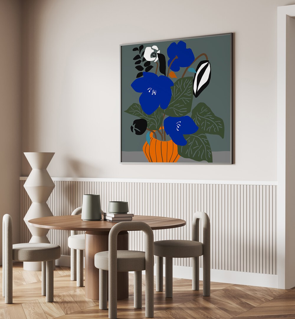 Elevate your space with COBALT BOTANIC, FLORAL FLOWER PAINTINGS featuring vibrant colors and intricate details.