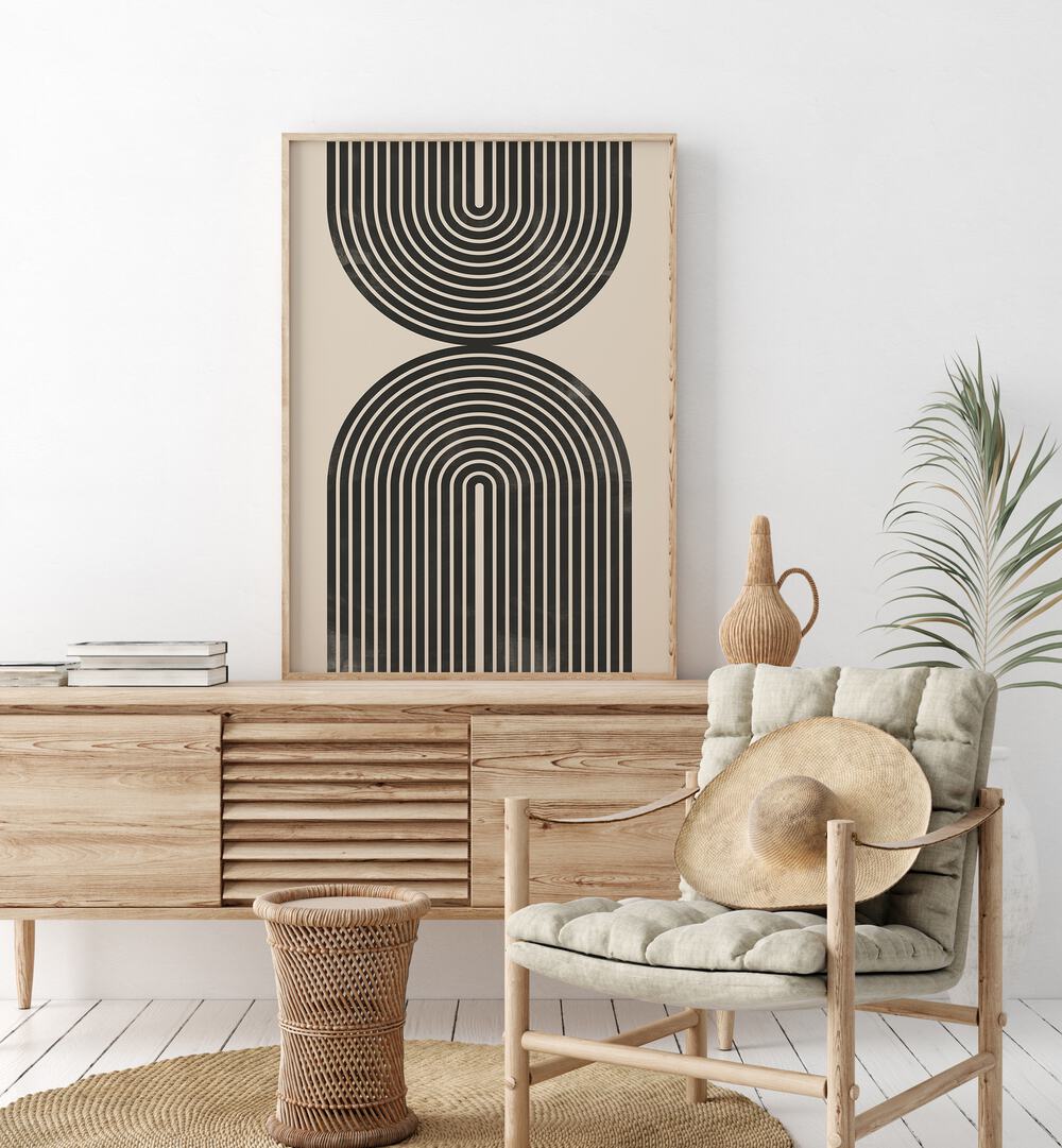 Stylish BLACK ARCH LINE ART, GEOMETRIC ART PRINTS enhancing modern decor with minimal elegance, perfect for any home.
