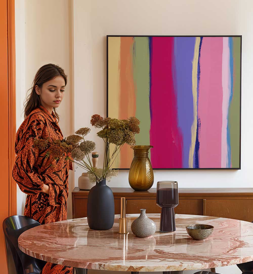 COLORFUL STRIPES , ABSTRACT PAINTINGS