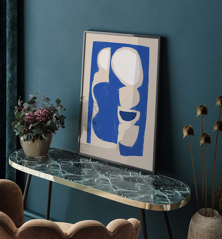 ORGANIC SHAPE CUT OUT IN BLUE , ABSTRACT PAINTINGS