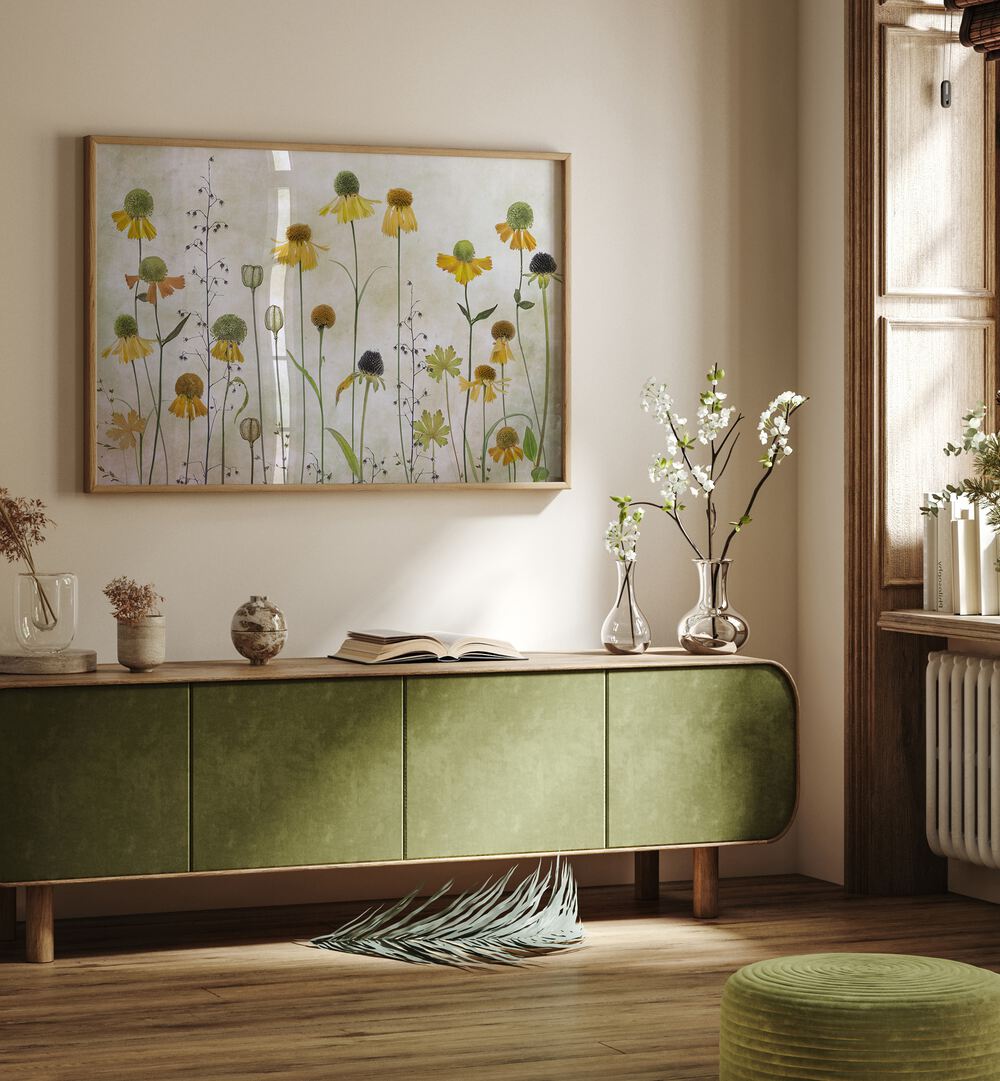 Bright and elegant HELENIUM, FLORAL FLOWER PAINTINGS enhance modern home decor with stunning floral designs.