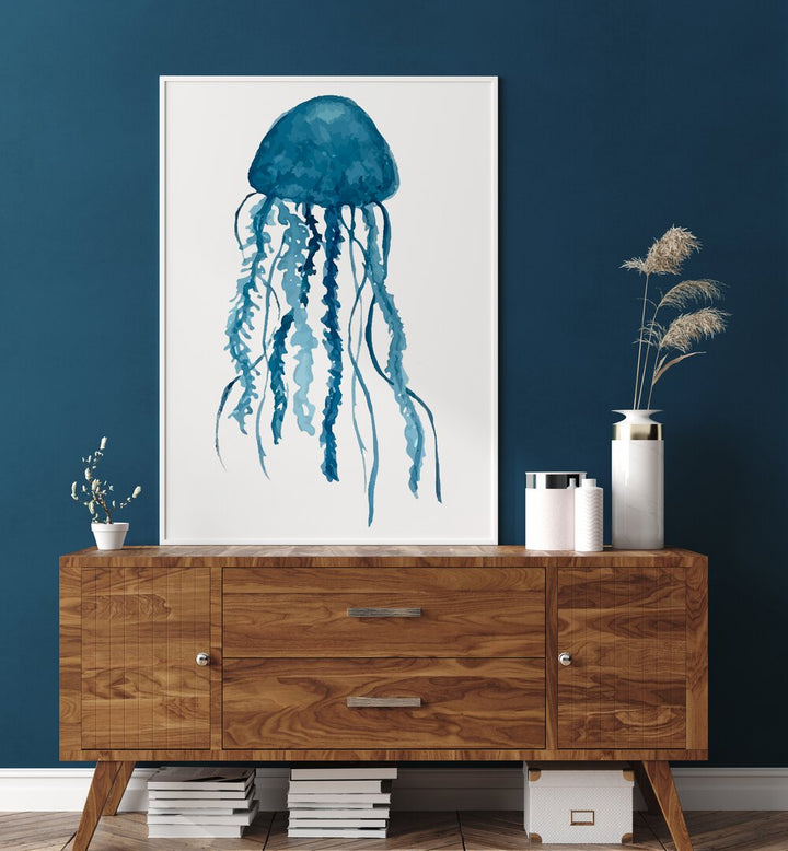 Serene MEDUSA Beach Paintings featuring a captivating jellyfish, perfect for coastal decor in any home.
