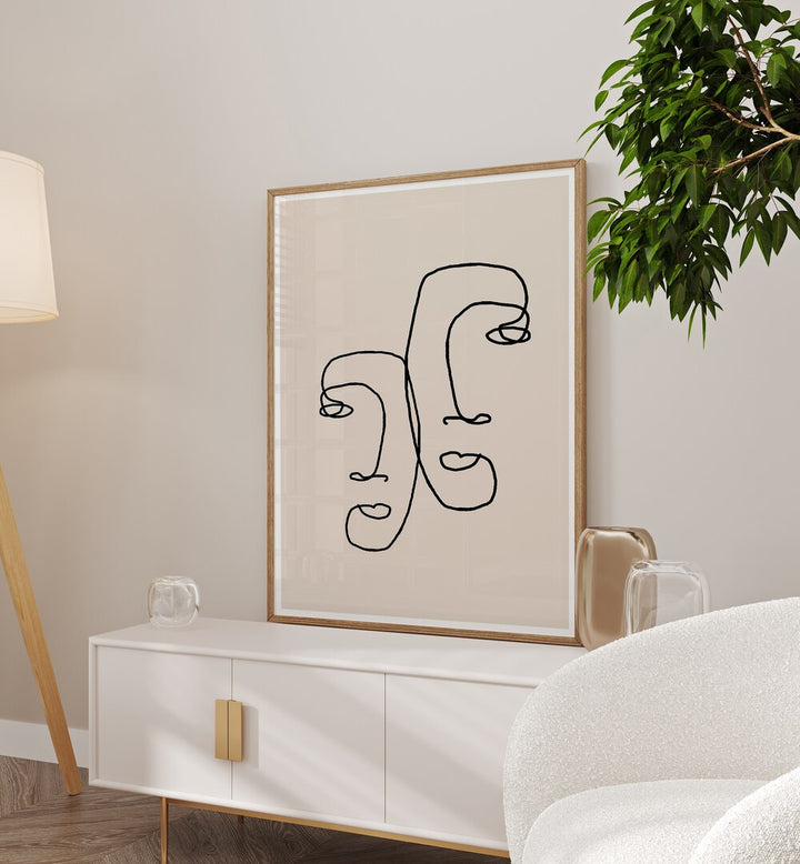 Minimalist I LOOK OVER AT YOU, LINE ART PAINTINGS gracefully enhance your space with elegant line drawings.