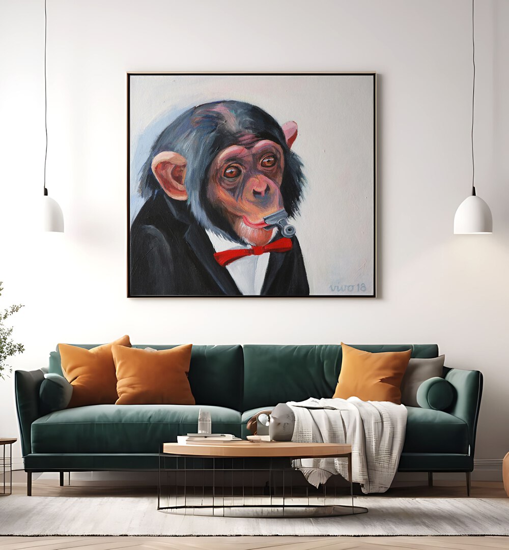 Dapper Chimp Whistle, comic posters featuring a stylish chimp in a tuxedo, perfect for comic art enthusiasts.