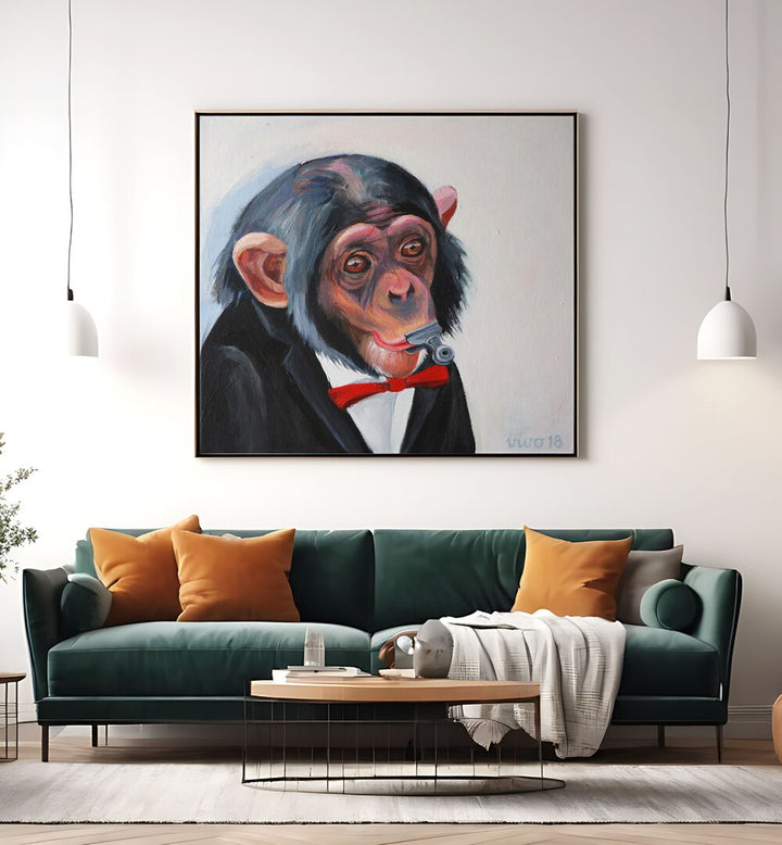 Dapper Chimp Whistle, comic posters featuring a stylish chimp in a tuxedo, perfect for comic art enthusiasts.