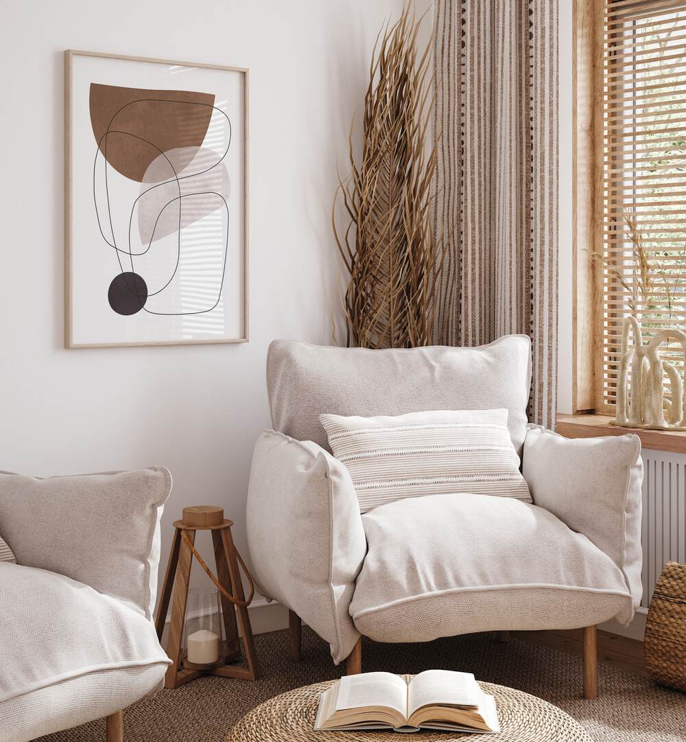 Sophisticated SHAPES, ABSTRACT PAINTINGS enhancing a modern living space with elegance and contemporary design.