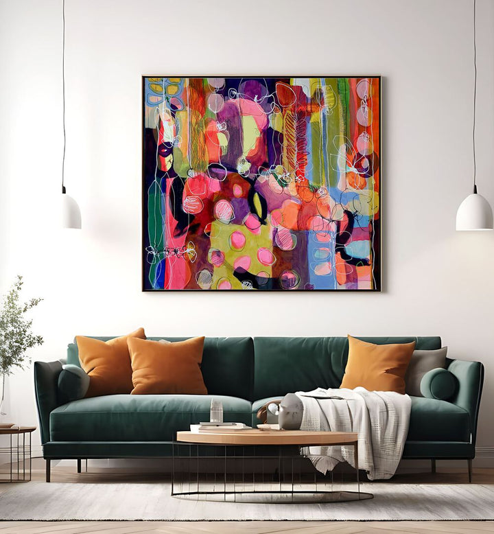 Vibrant FALLING, RISING II, ABSTRACT PAINTINGS enhance any space with color and emotion, showcasing modern art elegance.