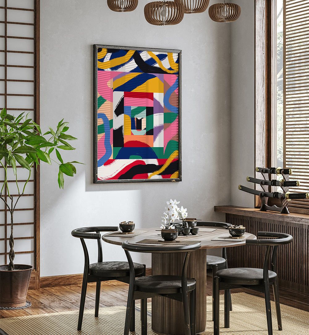 GEOMETRIC SHAPES AND BOLD BRUSHSTROKES , ABSTRACT PAINTINGS