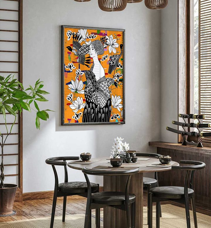 DAME MIT FÄCHER , PORTRAITS & FIGURATIVE ILLUSTRATIONS