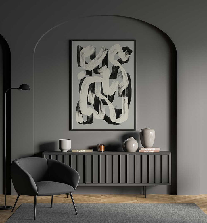 DRY BRUSH ABSTRACT IN BLACK AND WHITE , ABSTRACT PAINTINGS