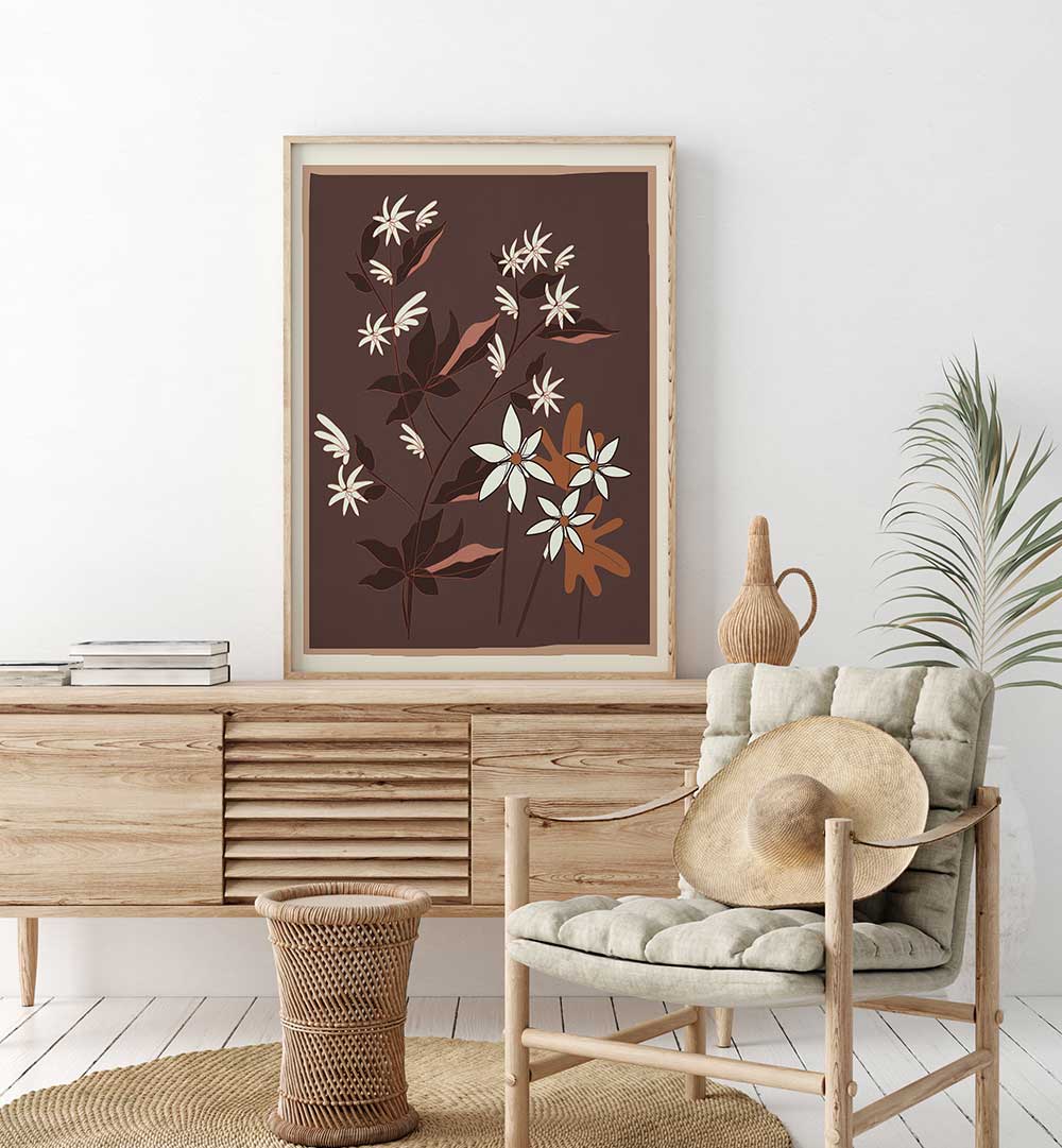 BLOSSOMS IN COCOA , FLORAL FLOWER PAINTINGS