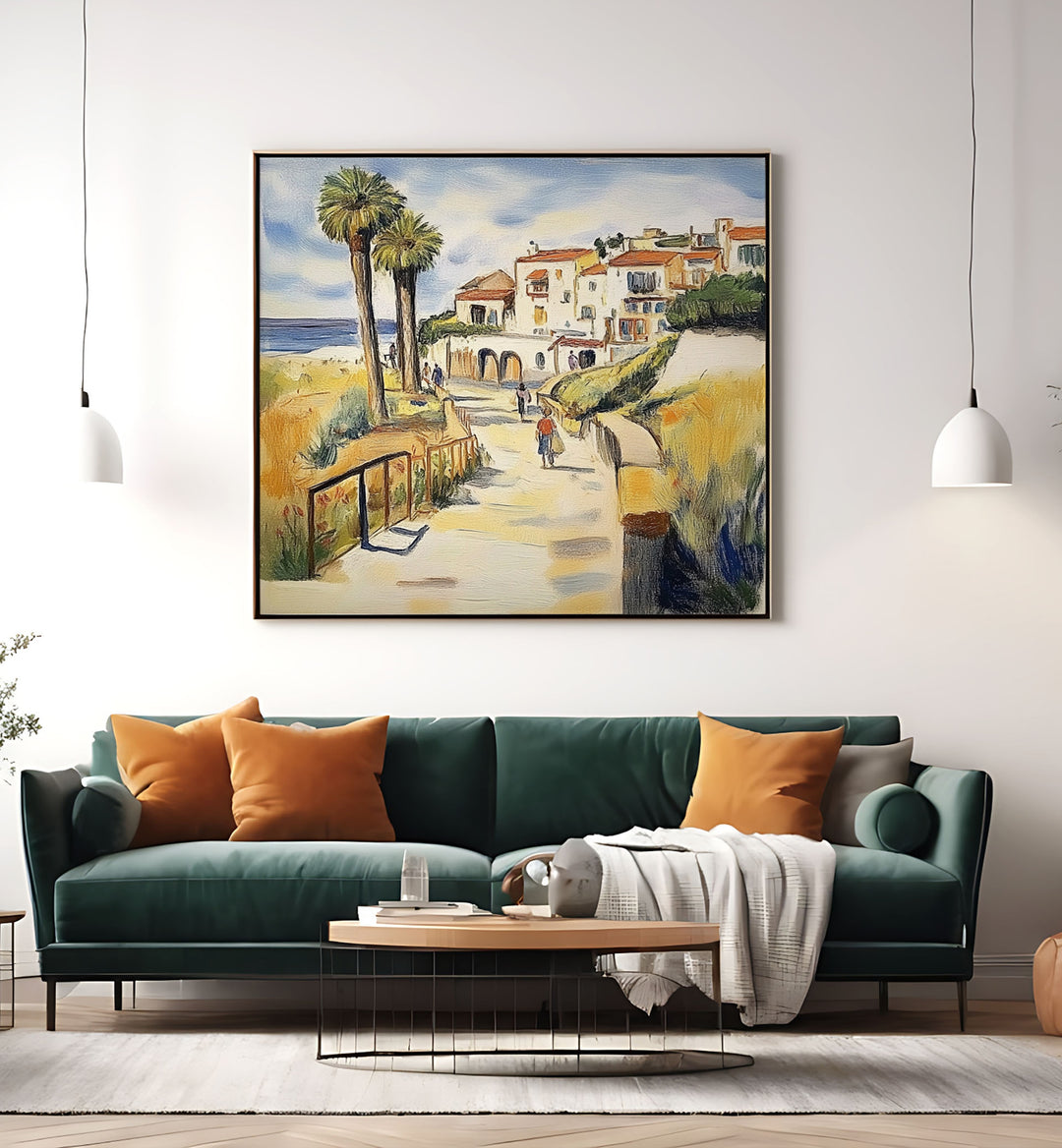 Serene coastal view featuring THREE TREES BY THE SEA II, perfect for enhancing your living space decor.